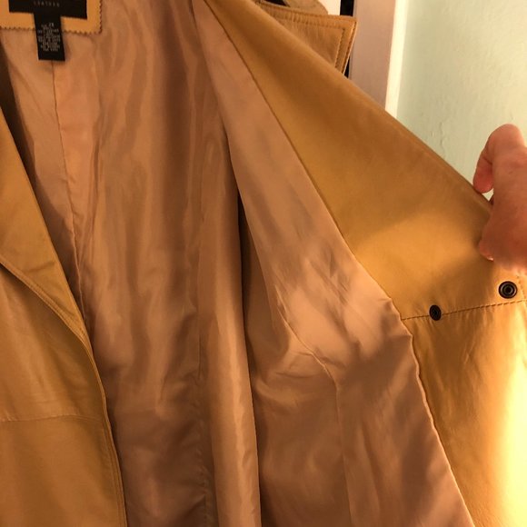 Soft Tan Plus Size LeatherTrench Coat (Size 2X) - Picture 9 of 10